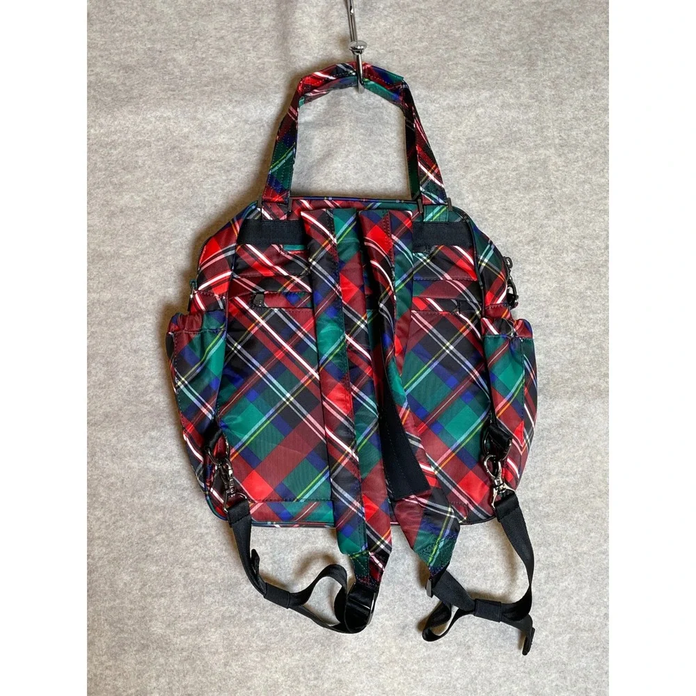 Lug Legacy Quilted Convertible Backpack Highland Multi Plaid Tote Bag NEW